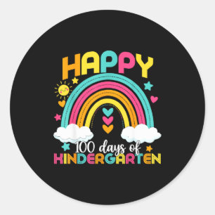 100 Days Smarter 100th Day Of Kindergarten Teacher Classic Round Sticker