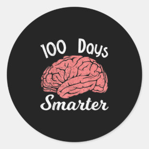 100 Days Smarter 100th Day of School Classic Round Sticker
