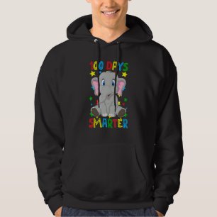 100 Days Smarter 100th Day Of School Cute Elephant Hoodie