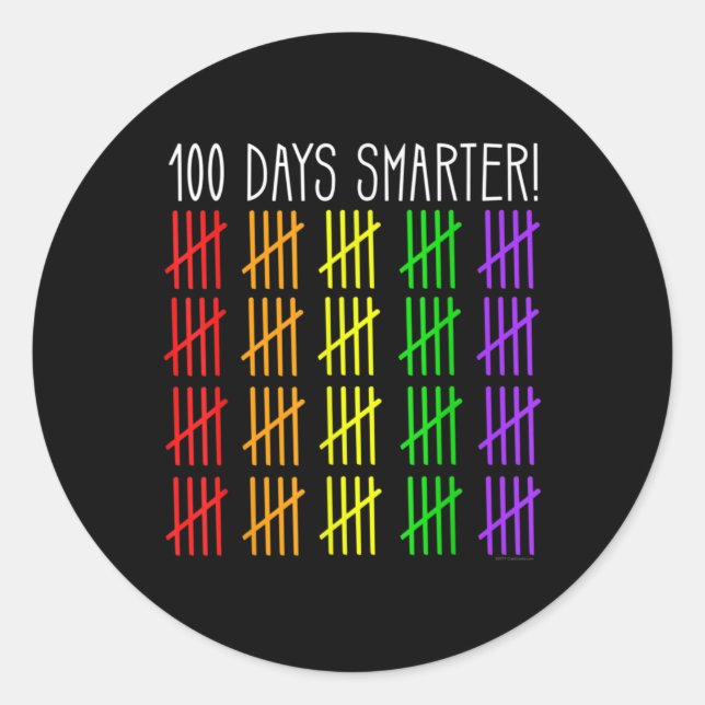 100 Days Smarter 100th Day of School Dabbing Classic Round Sticker (Front)