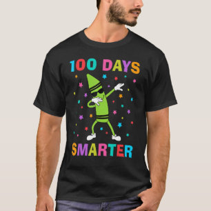 100 Days Smarter 100th Day of School Dabbing Crayo T-Shirt