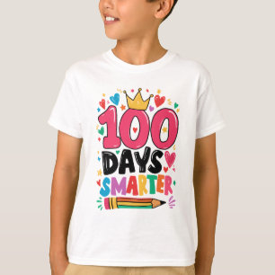 100 Days Smarter 100th Day Of School Kids Girls Te T-Shirt