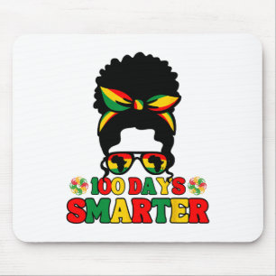 100 Days Smarter Afro Girls Messy Bun Black Histor Mouse Pad