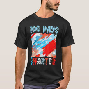 100 Days Smarter American US Flag Happy 100th Day T-Shirt