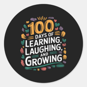 100 Days Smarter And Learning Colours For Apparel Classic Round Sticker