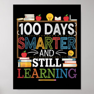 100 Days Smarter And Learning Colours For Apparel Poster