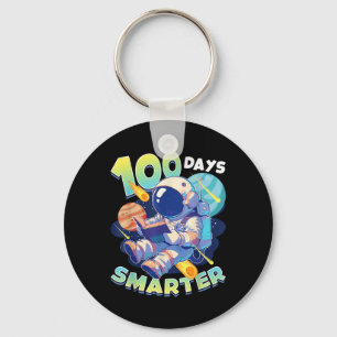 100 Days Smarter Astronaut Space 100th Day Of Keychain