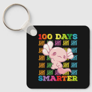 100 Days Smarter Axolotl 100th Day Of School Keychain