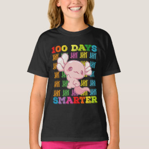 100 Days Smarter Axolotl 100th Day Of School T-Shirt