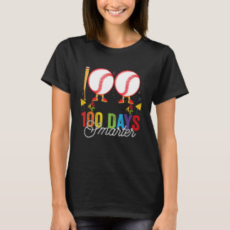 100 days smarter Baseball For Teachers And Kids St T-Shirt