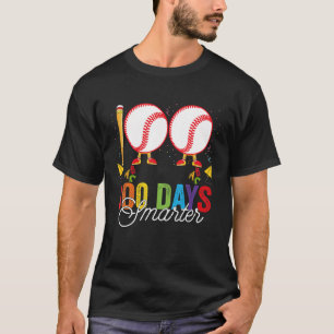 100 days smarter Baseball For Teachers And Kids St T-Shirt