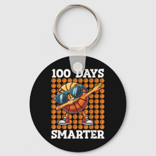 100 Days Smarter Basketball Kids 100 Days Of Keychain
