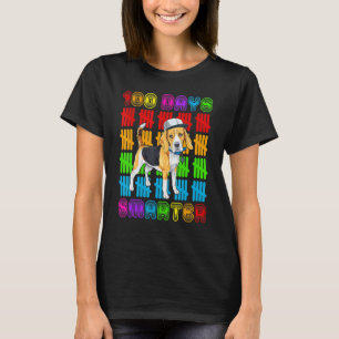 100 Days Smarter Beagle Dog Lovers 100 Days Of Sch T-Shirt