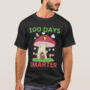 100 DAYS SMARTER Colorful Mushroom Teacher Studen T-Shirt