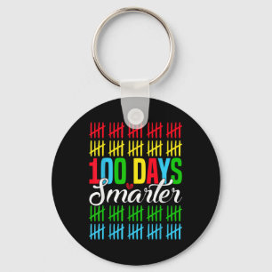 100 Days Smarter Counting Tally Marks 100th Day Keychain