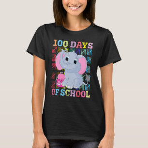100 Days Smarter Cute Elephant Animal 100 Days Of T-Shirt