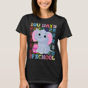 100 Days Smarter Cute Elephant Animal 100 Days Of T-Shirt