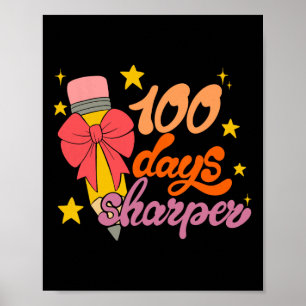 100 Days Smarter Cute Pencil Headband Girl 100th D Poster
