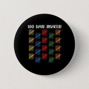 100 Days Smarter Cute Student Boys Girls 100 Days  2 Inch Round Button