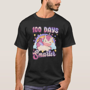 100 Days Smarter Cute Unicorn 100th Day Gift Kids  T-Shirt