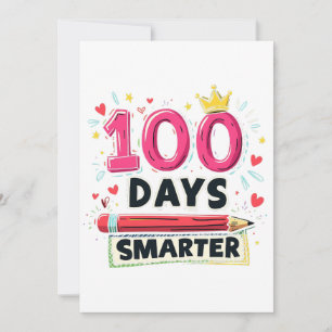 100 Days Smarter Days of School Teacher Holiday Card