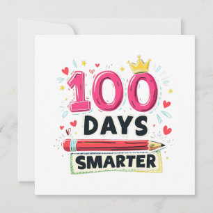 100 Days Smarter Days of School Teacher  Holiday Card