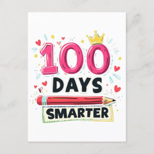100 Days Smarter Days of School Teacher Postcard