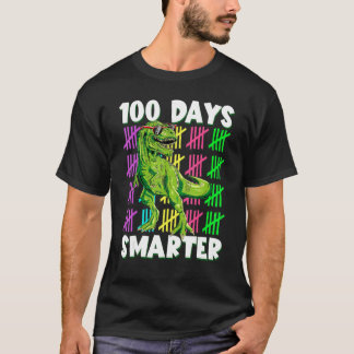 100 Days Smarter Dino Dinosaur rex 100 Days of Sch T-Shirt