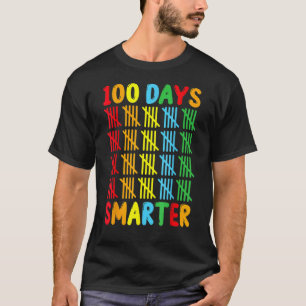 100 Days Smarter Funny Tally Teacher And Students T-Shirt