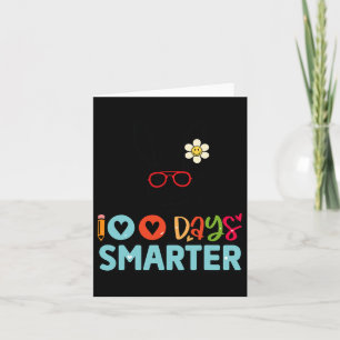 100 Days Smarter Girls Cute Bunny 100th Day Of Sch Card
