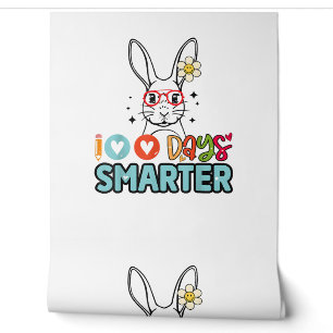 100 Days Smarter Girls Cute Bunny 100th Day Of Sch Wallpaper