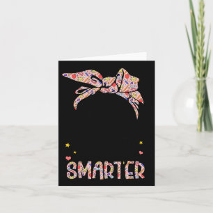 100 Days Smarter Girls Messy Bun Hair 100th Day Of Card