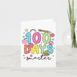 100 Days Smarter Groovy 100th Day Of School Girl Card
