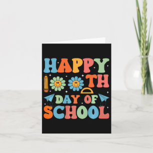100 Days Smarter Happy 100th Day Of School Groovy  Card