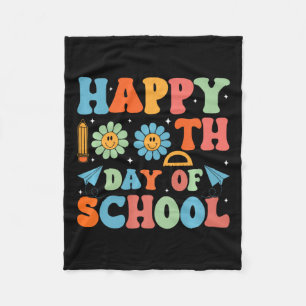 100 Days Smarter Happy 100th Day Of School Groovy Fleece Blanket