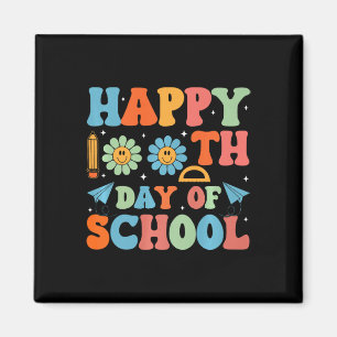 100 Days Smarter Happy 100th Day Of School Groovy  Magnet