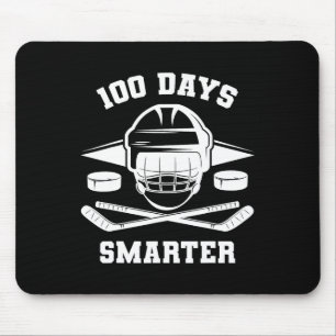 100 Days Smarter Happy 100th Day of School Hockey  Mouse Pad