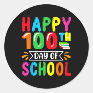 100 Days Smarter Happy 100th Day Of School Kids Bo Classic Round Sticker