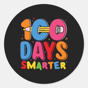 100 Days Smarter Happy 100th Day Of School Kids Bo Classic Round Sticker