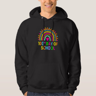 100 Days Smarter Happy 100th Day Of School Rainbow Hoodie