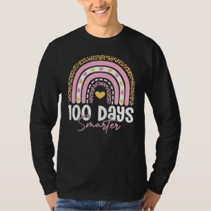 100 Days Smarter Happy 100th Day Of School Rainbow T-Shirt