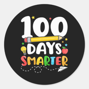 100 Days Smarter Happy 100th Day Of School Teacher Classic Round Sticker