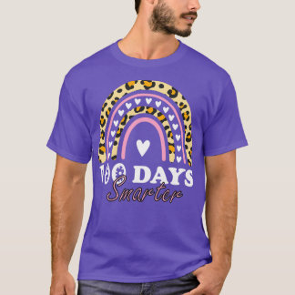100 Days Smarter Happy 100th Days Of school Rainbo T-Shirt