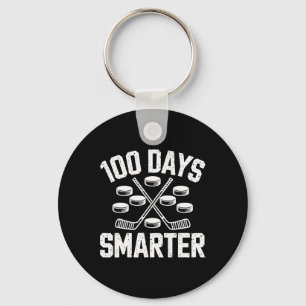 100 Days Smarter Hockey 100th Day Of School Studen Keychain