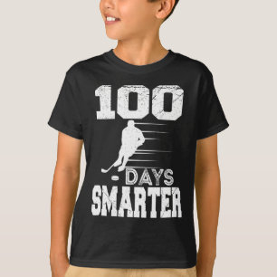 100 Days Smarter Hockey Sports 100th Day Of School T-Shirt