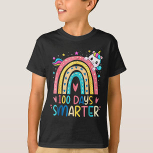 100 Days Smarter Kids Girls Unicorn 100th Day Of S T-Shirt
