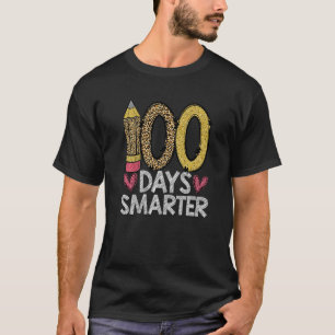 100 Days Smarter Leopard 100th Day Of School Teach T-Shirt