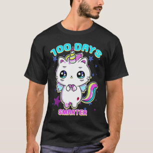 100 Days Smarter Magical Learning Unicorn Caticorn T-Shirt