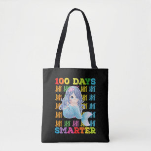 100 Days Smarter Mermaid 100th Day Of School Tote Bag