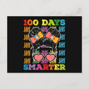 100 Days Smarter Messy Bun 100th Day Of School Postcard